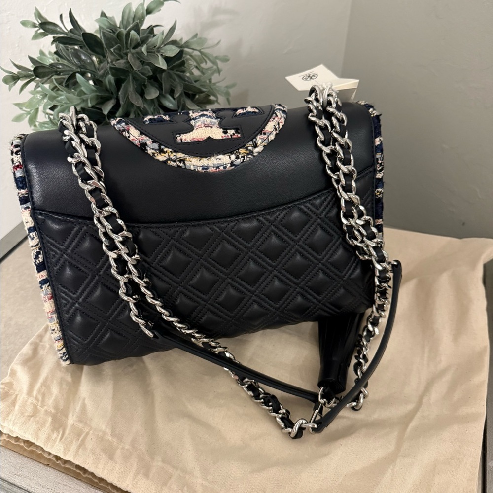 Fleming Tweed Trim Convertible Shoulder Bag - Picture 8 of 9